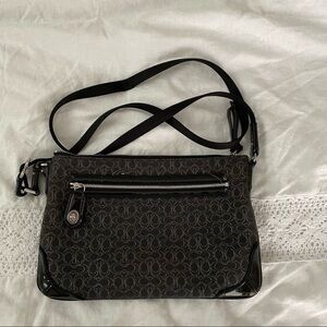 Coach 50288 Poppy Signature C Metallic Outline East/West SwingPack Black/Silver